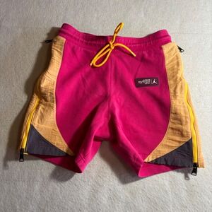 Jordan Engineered For Flight SZ 21 Pink Yellow Black Zip Side Shorts Men's XS